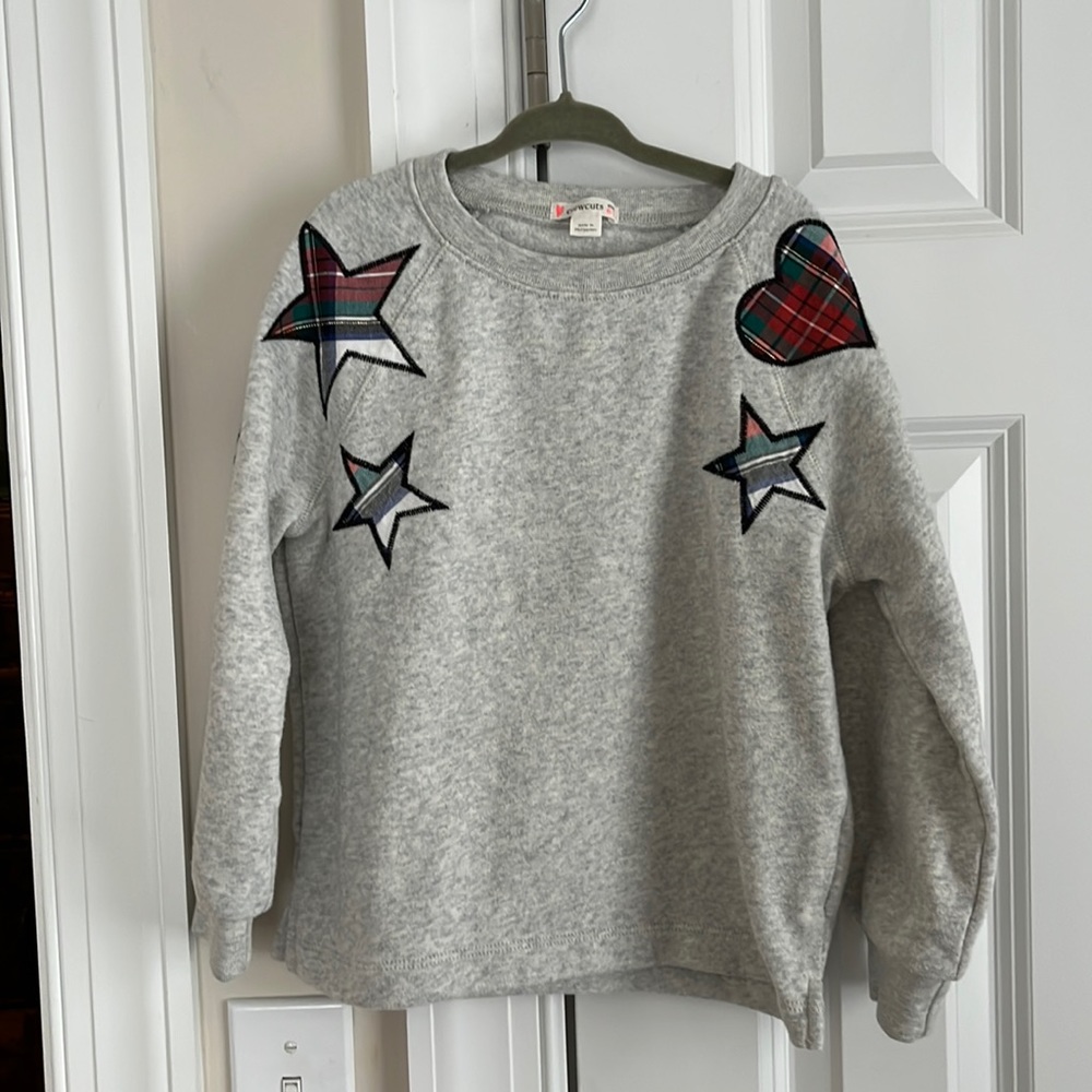 Crewcuts Jcrew Plaid Gray Christmas Sweatshirt 6-7